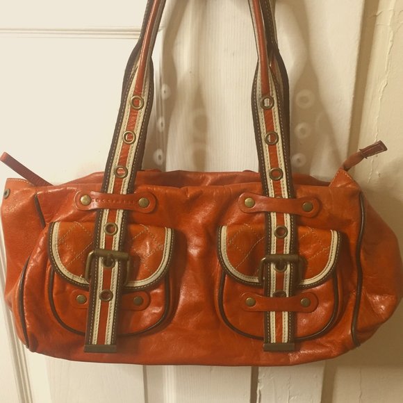 Unique Vintage Bags Coccinelle Burnt Orange Italian Leather Htf